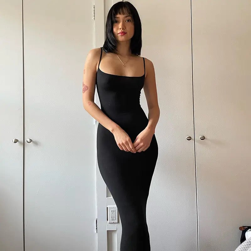 Sexy Viral Y2k Sleeveless Spaghetti Strap Bodycon Long Dress